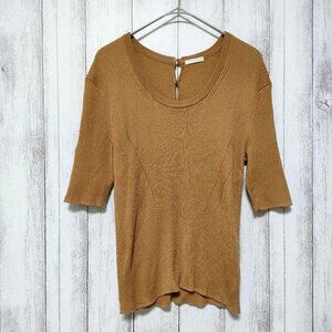 Lovefy Cotton Balloon Sleeve Sweater Orange